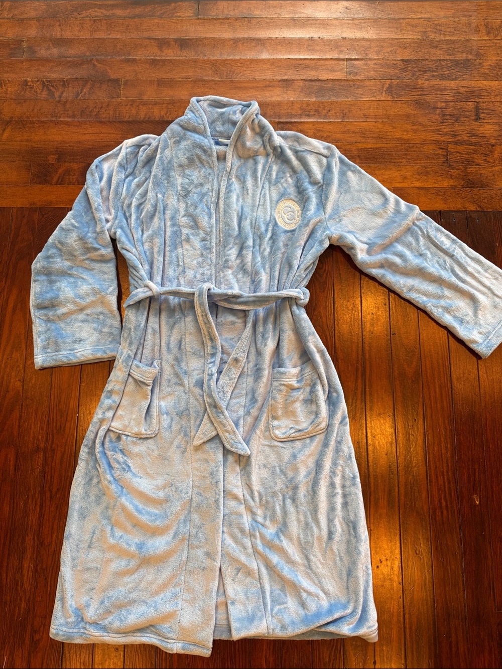 Plush Light Blue Women’s Robe with Belt - Cozy Bathrobe